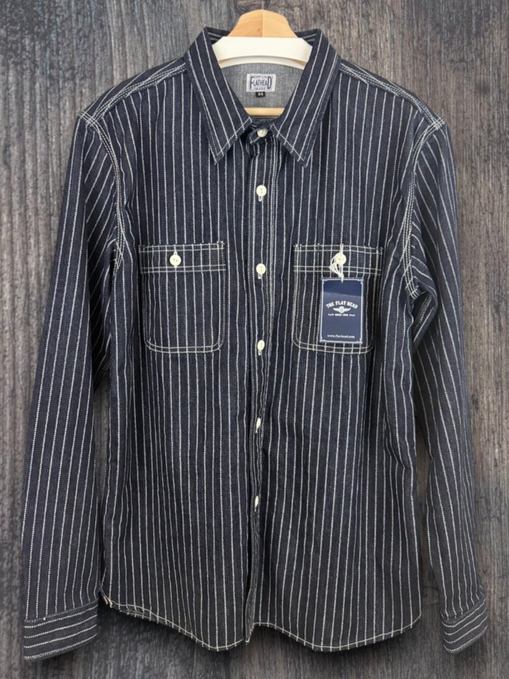 The Flat Head Wabash Work Shirt 44 XXL Indigo Selvedge NWT